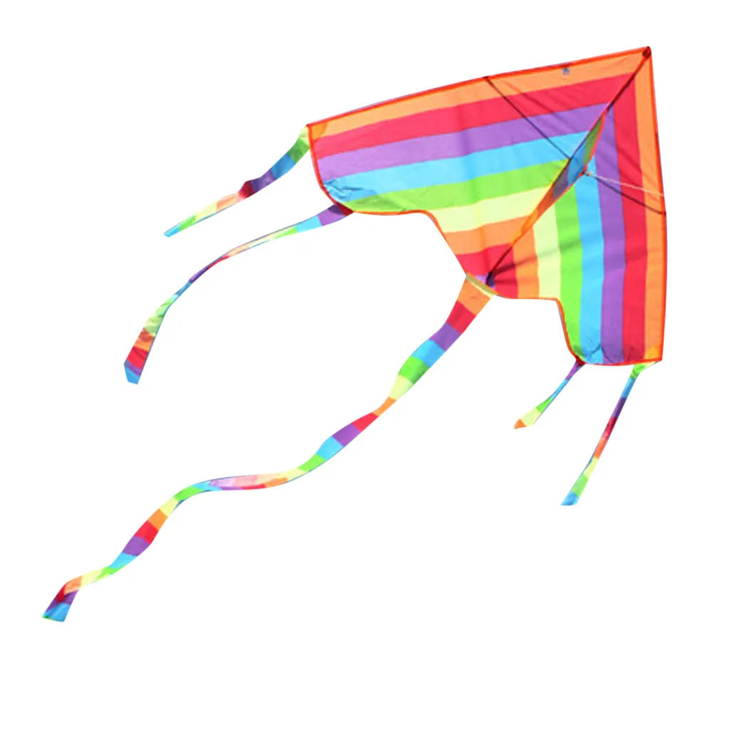 new Colorful Triangle Rainbow Kite Flying Toys Kite For Children Kids With 30M Kite String Outdoor Fun Sports Kites Toys Fengshi