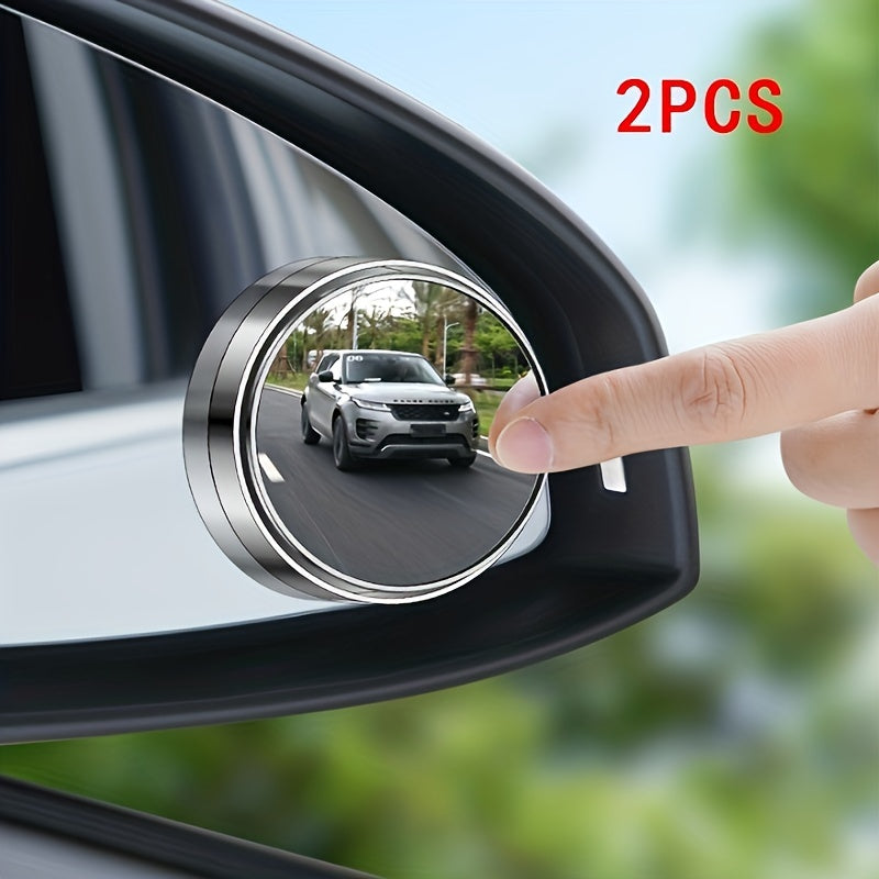 2pcs Car Rearview Mirror High-definition Round Mirror 360-degree Adjustable Blind Spot Mirror Wide-angle Mirror, Increase Child's