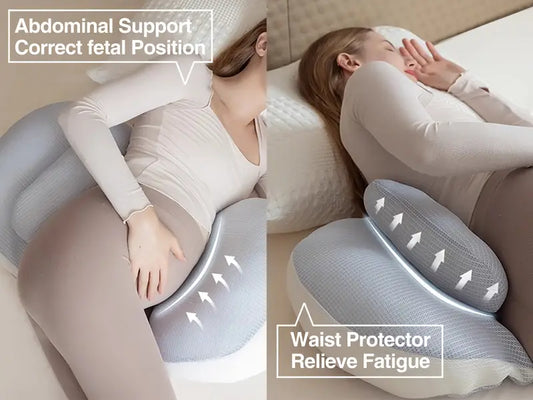 2-in-1 Ergonomic Pregnancy Pillow for Side Sleeping - Full Body Support for Back, Belly, Hips & Waist, Adjustable Maternity Cushion, Bonus Support Cushion, Available in Multiple Colors
