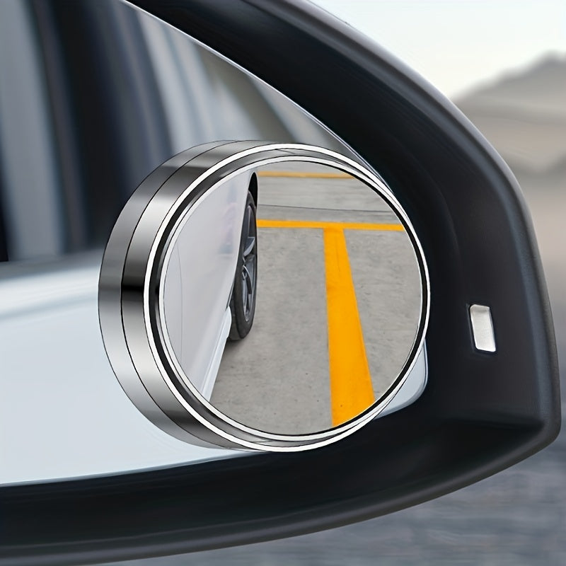 2pcs Car Rearview Mirror High-definition Round Mirror 360-degree Adjustable Blind Spot Mirror Wide-angle Mirror, Increase Child's